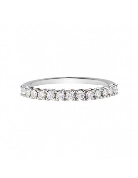 Media Alianza de oro blanco con 13 diamantes 0.28 cts