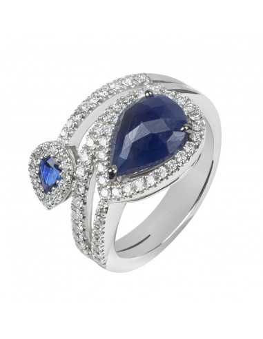 Sortija Oro blanco con diamantes y...