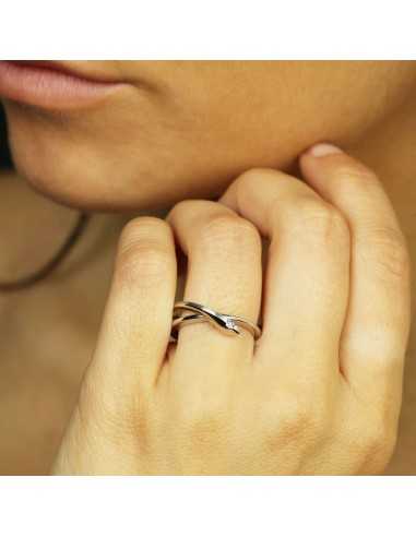 Anillo de Compromiso entrelazado de...