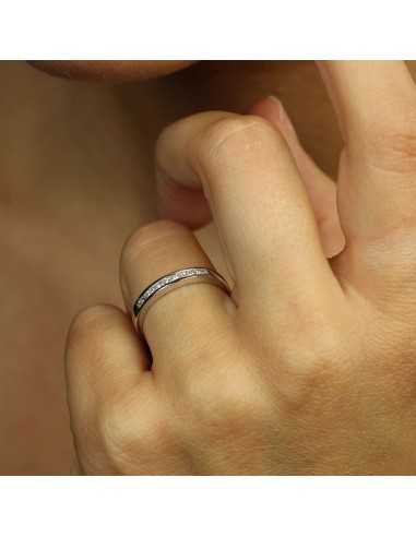 Media Alianza Oro blanco con diamantes