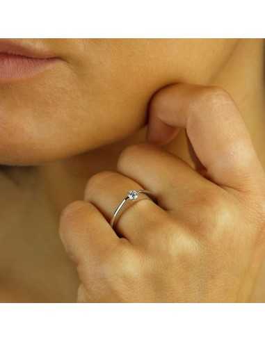 Anillo de compromiso oro blanco con...