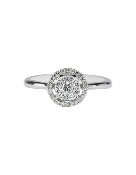 Anillo de Compromiso Oro Blanco con Brillantes