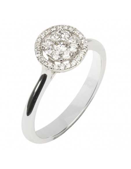 Anillo de Compromiso Oro Blanco con Brillantes