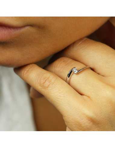 Anillo de compromiso oro blanco con...