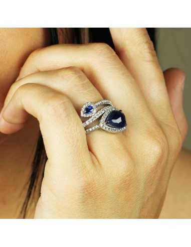 Sortija Oro blanco con diamantes y...