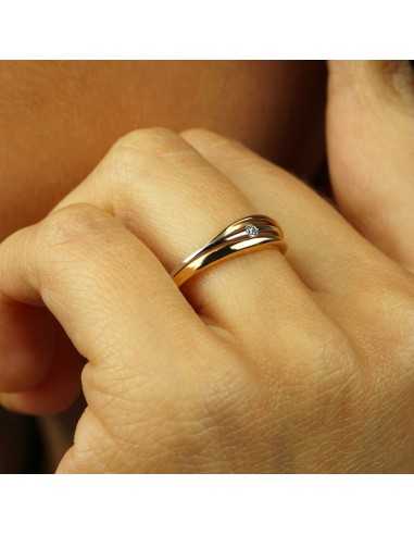 SORTIJA de oro blanco y amarillo con...