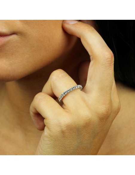 Alianza completa oro blanco con diamantes 1,4 cts