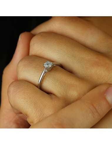 Anillo de Comprominso Oro blanco y...