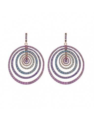 Pendientes plata baño rose circulos...