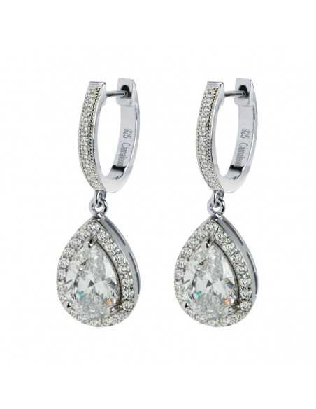 Pendientes white GAUDI Camaleoni en Plata de Ley con Circonitas Blancas