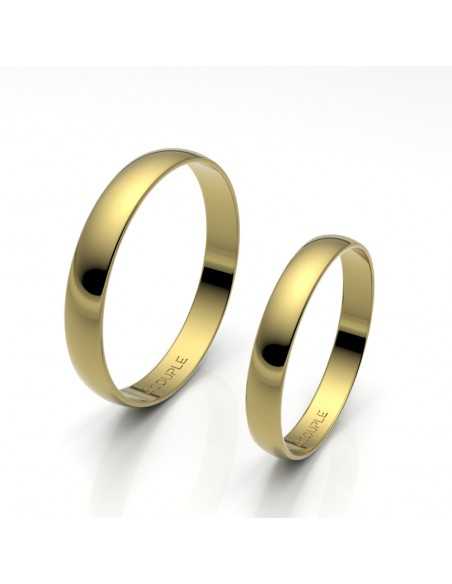 Alianza Clásica media caña oro 18K amarillo 3 mm x 1,37 mm - interior confort