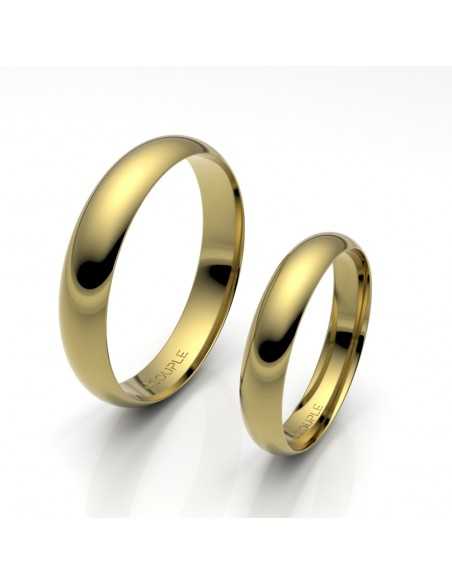 Alianza Clásica Media caña Oro 18K Amarillo 4 mm x 1,30 mm - Interior Confort