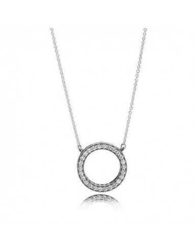 Collar plata circonita logo Pandora