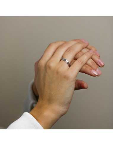 Alianza oro 18K blanco mate de 3 mm...