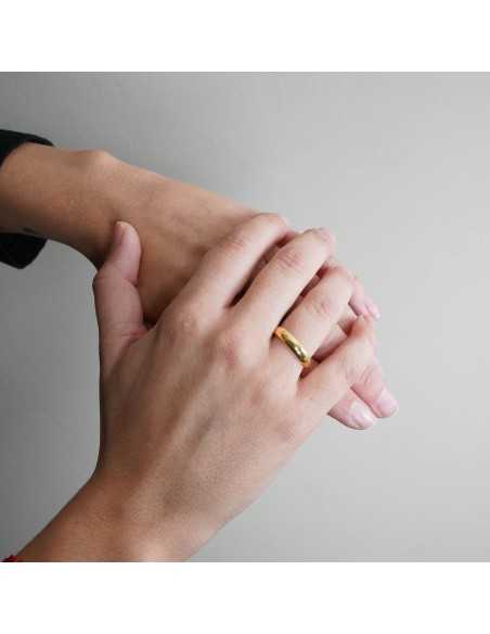 Alianza Clásica Media caña Oro 18K Amarillo 4 mm x 1,30 mm - Interior Confort