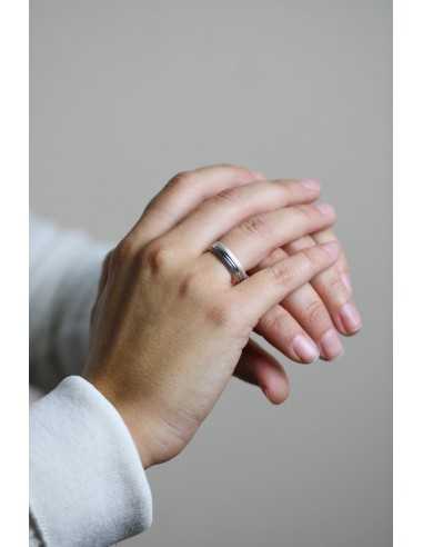 Alianza Trend Plana Oro 18K Blanco de...