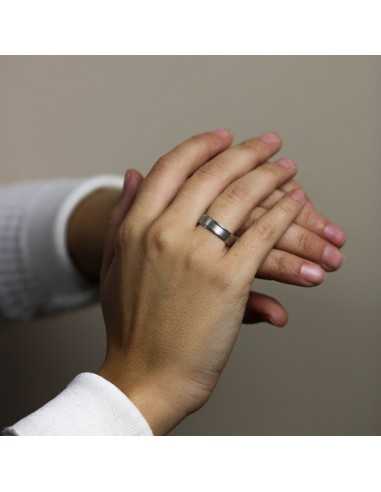 Alianza Trend Plana Oro 18K Blanco de...