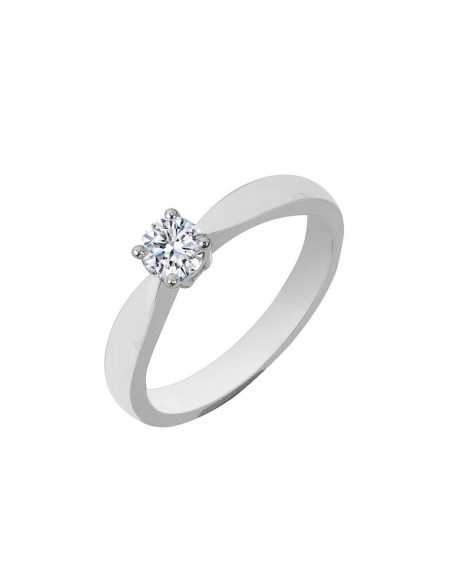 Anillo Solitario de platino con Brillante de 0,26 cts E-VS1