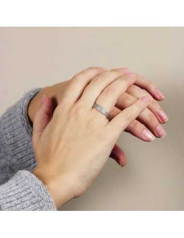 Alianza Trend Plana Oro 18K Blanco de...