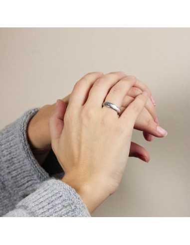 Alianza Diamante de Oro 18K Blanco 4,5mm