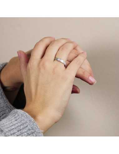 Alianza Trend Plana Oro 18K Blanco de...