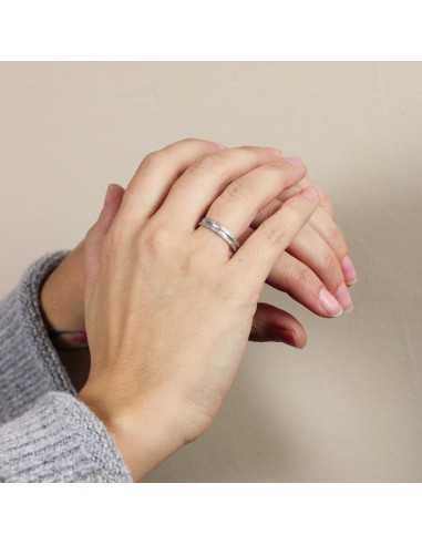 Alianza Trend Plana Oro 18K Blanco de...