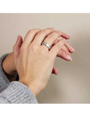 Alianza Diamante de Oro 18K Blanco 4,5mm