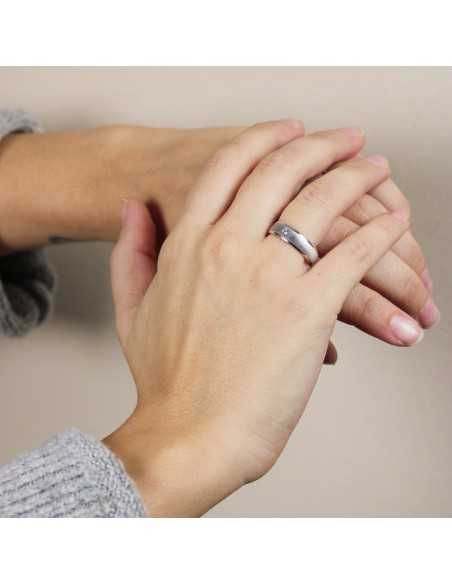 Alianza Diamante de Oro 18K Blanco 5,5mm