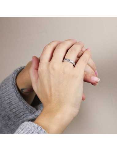 Alianza Diamante de Oro 18K Blanco 4mm