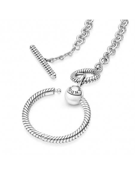 Collar Pandora Moments en plata de ley con Colgante O Pandora en forma de T 391157C00