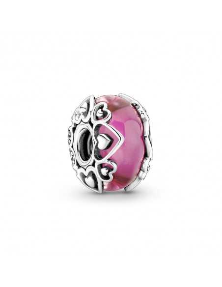 Charm en plata de ley Cristal de Murano Rosa Declara tu Amor 791159C00