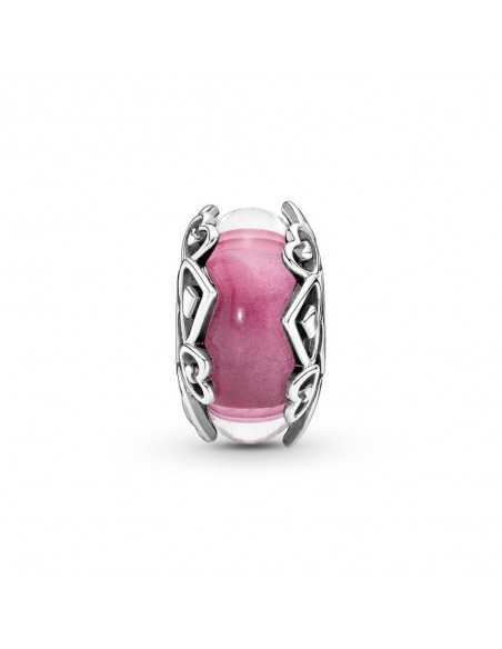 Charm en plata de ley Cristal de Murano Rosa Declara tu Amor 791159C00