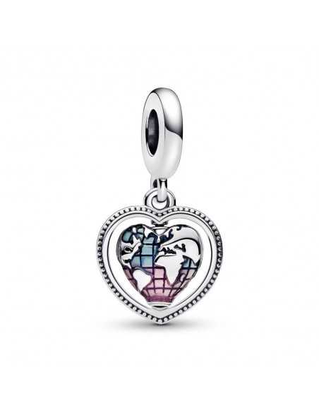 Charm Colgante en plata de ley Corazón Giratorio Familia 792240C01