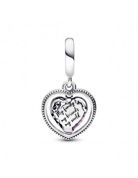 Charm Colgante en plata de ley Corazón Giratorio Familia 792240C01