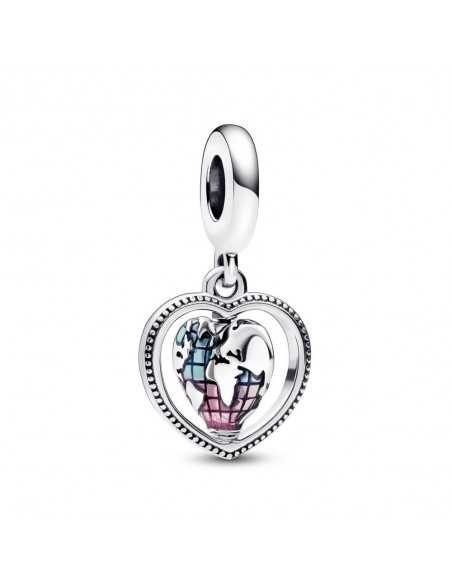 Charm Colgante en plata de ley Corazón Giratorio Familia 792240C01