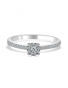 Solitario oro blanco  con...