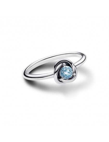 Anillo en plata de ley Círculo Eternity Azul Aguamarina 192993C03