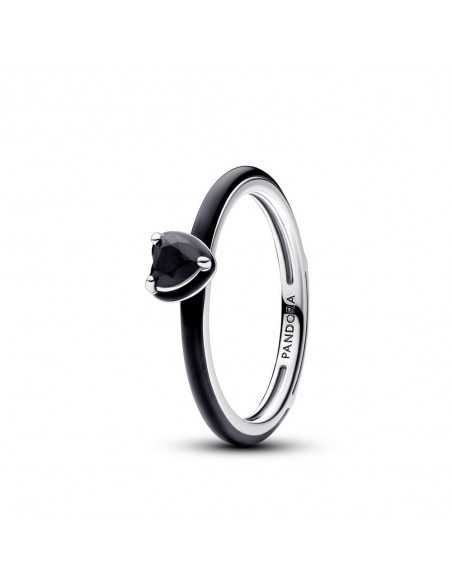 Anillo Pandora ME en plata de ley Corazón Chakra Negro 193088C01
