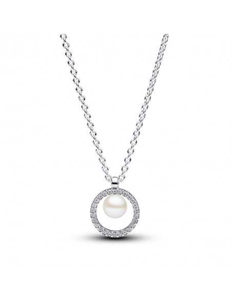 Collar Pandora Perla Cultivada de Agua Dulce y Pavé 393165C01-45