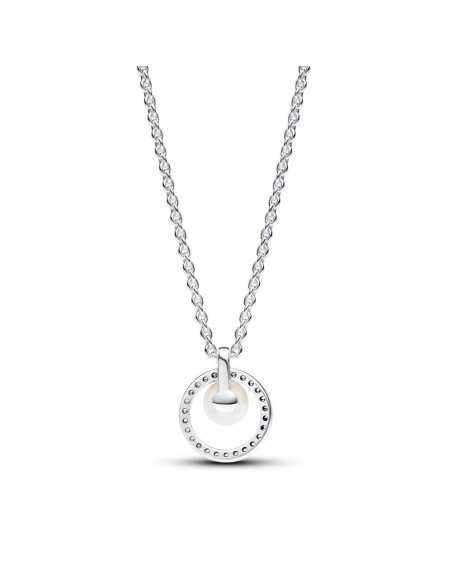 Collar Pandora Perla Cultivada de Agua Dulce y Pavé 393165C01-45