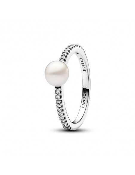 Anillo Pandora Perla Cultivada de Agua Dulce y Pavé 193158c01