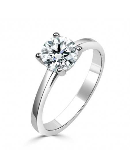 Solitario oro blanco con diamante creado 4 garras 1,00ct.