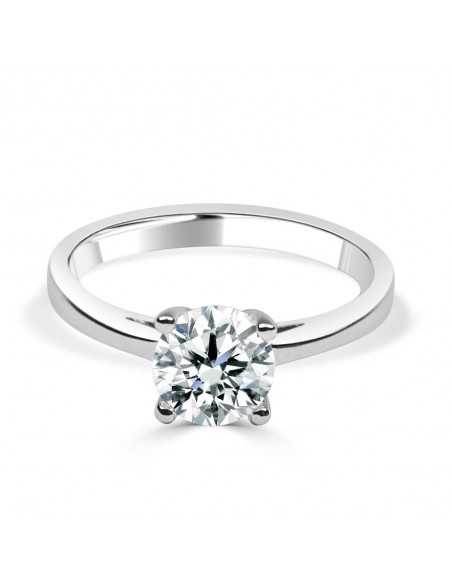 Solitario oro blanco con diamante creado 4 garras 1,00ct.