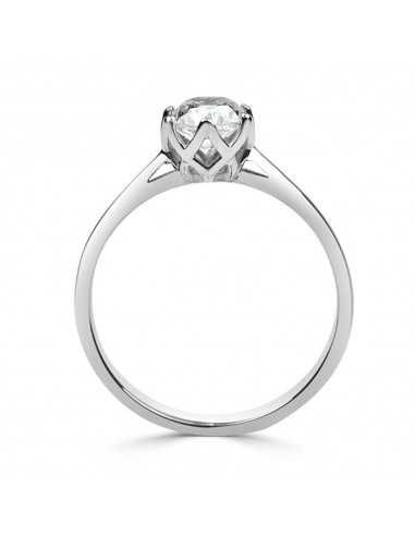 Solitario oro blanco diamante creado...