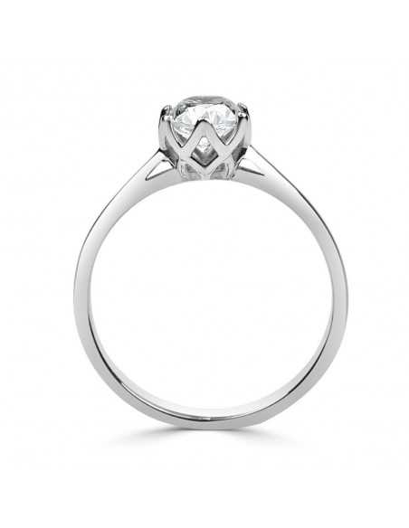 Solitario oro blanco diamante creado 0,70CT 6 garras