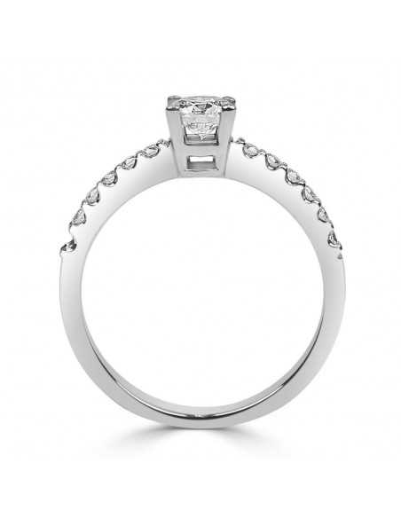 Solitario oro blanco diamante creado 0,50ct+0,16ct (0,66 ct)