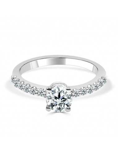 Solitario oro blanco diamante creado...