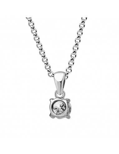 Colgante oro blanco 4 garras diamante...