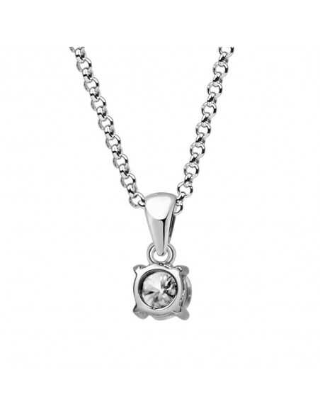 Colgante oro blanco 4 garras diamante creado 0,50ct