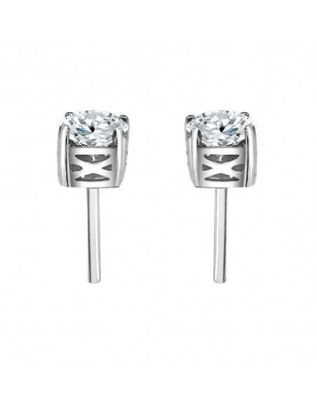 Pendiente oro blanco 4 garras diamante creado de 0,70ct (total 1,40 ct)